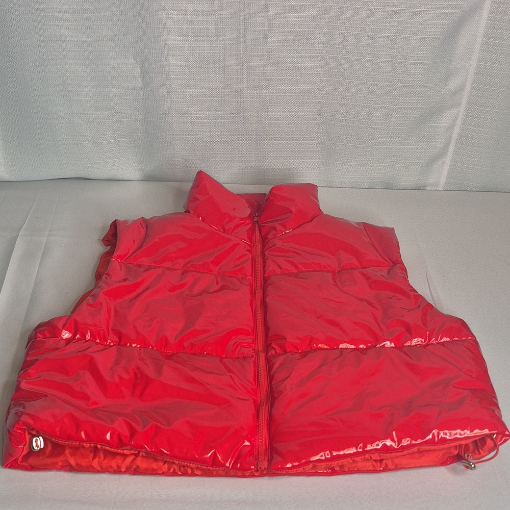 Daisy RED Shiny Glossy Puffy Vest - Picture 8 of 15